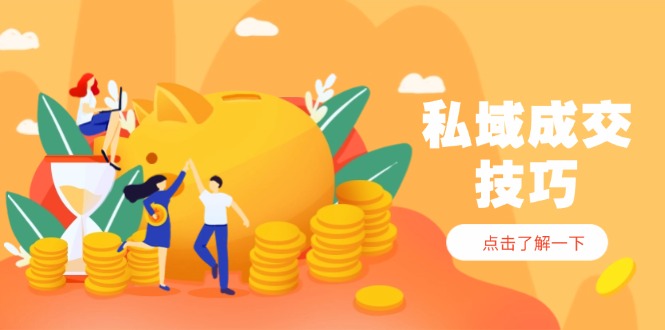 私域成交技巧，帮你从入门到精通，破解四大痛点，快速变现，轻松收钱-追梦聊项目