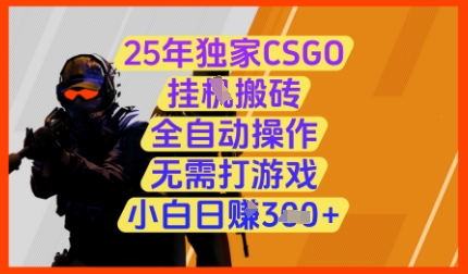 25年独家CSGO挂G搬砖，全自动操作，无需打游戏，小白日入3张+【揭秘】-追梦聊项目