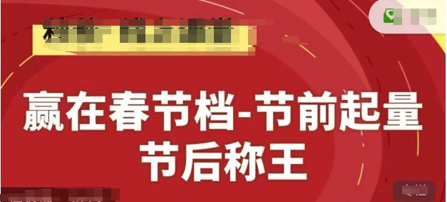 赢在春节档-节前起量，后称王，淘系精品线上系列课-追梦聊项目