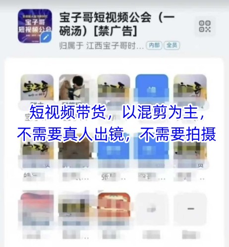 宝子哥头部团队短视频带货，以混剪为主，不需要真人出镜，不需要拍摄-追梦聊项目