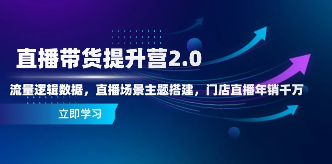 直播带货提升营2.0：流量逻辑数据，直播场景主题搭建，门店直播年销千万-追梦聊项目