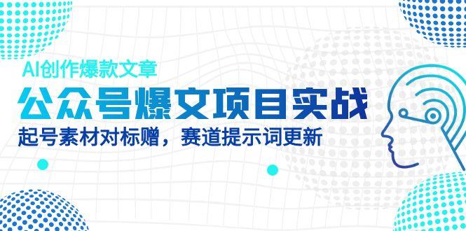 公众号爆文项目实战，AI创作爆款文章，起号素材对标赠(附赛道AI提示词-追梦聊项目