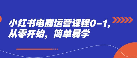 小红书电商运营课程0-1，从零开始，简单易学-追梦聊项目