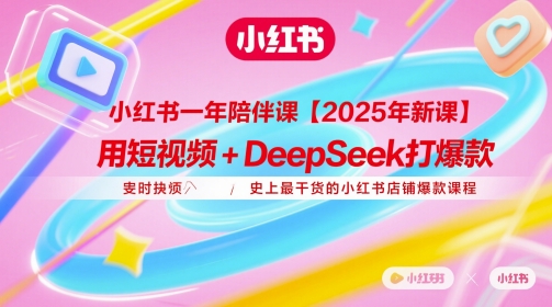 小红书一年陪伴课【2025年新课】，用短视频+deepSeek打爆款，史上最干货的小红书店铺爆款课程-追梦聊项目