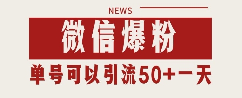微信爆粉，私域暴力引流打法日引千粉 单号日进50+【揭秘】-追梦聊项目