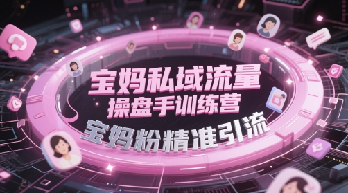 宝妈私域流量操盘手训练营，宝妈粉精准引流-追梦聊项目
