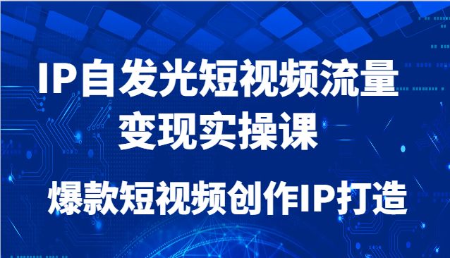IP自发光短视频流量变现实操课，爆款短视频创作IP打造-追梦聊项目