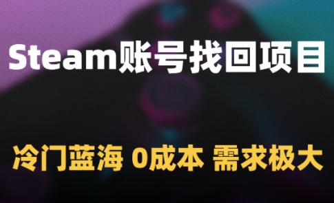 Steam账号找回项目，冷门蓝海，0成本，需求极大-追梦聊项目