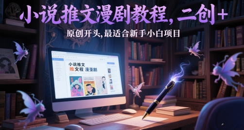 小说推文漫剧教程，二创+原创开头，最适合新手小白项目-追梦聊项目