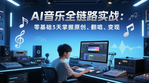 AI音乐全链路实战变现课：零基础3天掌握原创、翻唱、变现-追梦聊项目