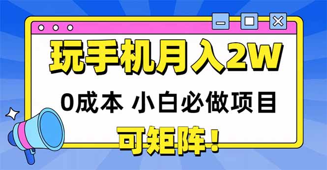玩玩手机月入20000+，0成本小白必做项目，可矩阵-追梦聊项目