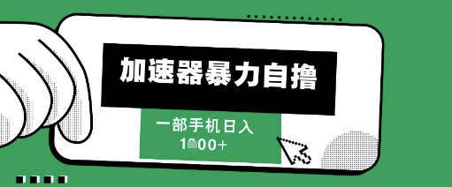 205新风口，加速器暴力自撸，单机日入1k+【揭秘】-追梦聊项目