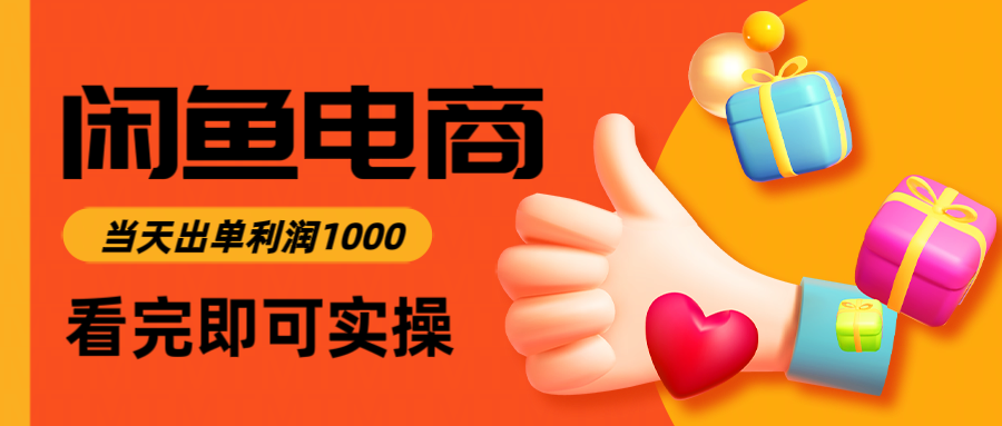 闲鱼高利润电商，入门到出单只需3小时，每天利润1000-追梦聊项目