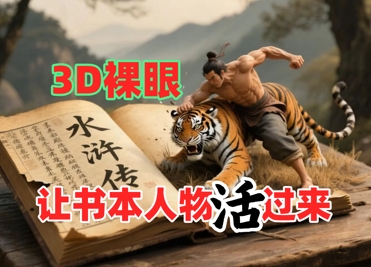 书本人物裸眼3D视频，新的玩法，流量超猛，保姆级教程-追梦聊项目