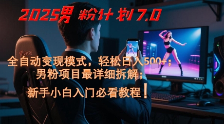 2025男粉计划7.0，全自动变现模式，轻松日入5张+，新手小白必看课程-追梦聊项目