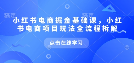 小红书电商掘金课，小红书电商项目玩法全流程拆解(更新5月)-追梦聊项目