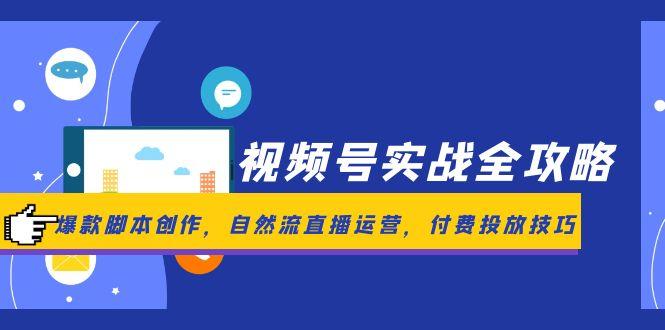 视频号实战全攻略，爆款脚本创作，自然流直播运营，付费投放技巧-追梦聊项目