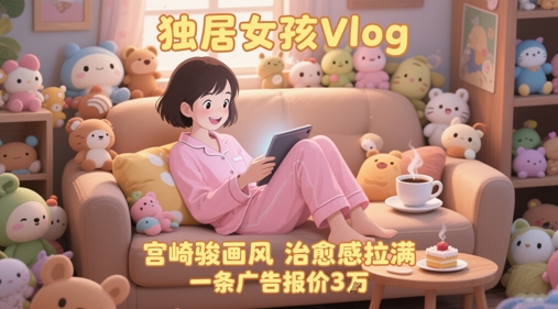 单个账号涨粉71W！用AI制作独居女孩Vlog，宫崎骏画风，治愈感拉满，一条广告报价3W-追梦聊项目