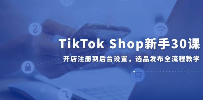 TikTok Shop新手30课，开店注册到后台设置，选品发布全流程教学-追梦聊项目
