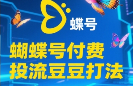 2025蝴蝶号付费投流豆豆打法，助新手快速掌握付费流量撬动自然流的核心玩法-追梦聊项目