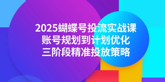 2025蝴蝶号投流实战课，账号规划到计划优化，三阶段精准投放策略-追梦聊项目