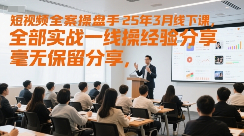 短视频全案操盘手25年3月线下课，全部实战一线操盘手经验分享，毫无保留分享，全是干货-追梦聊项目