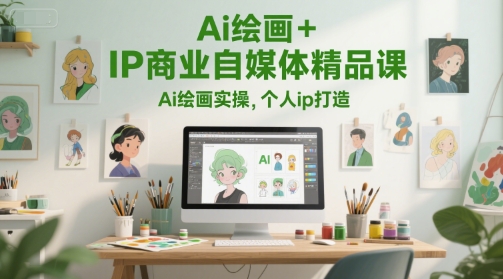 Ai绘画+IP商业自媒体精品课，Ai绘画实操，个人ip打造-追梦聊项目