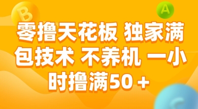 零撸天花板，独家满包技术 不养机 一小时撸满50+【揭秘】-追梦聊项目