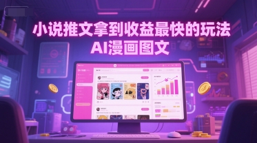 小说推文拿到收益最快的玩法，AI漫画图文-追梦聊项目