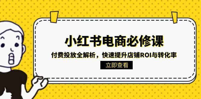 小红书电商必修课：付费投放全解析，快速提升店铺ROI与转化率-追梦聊项目