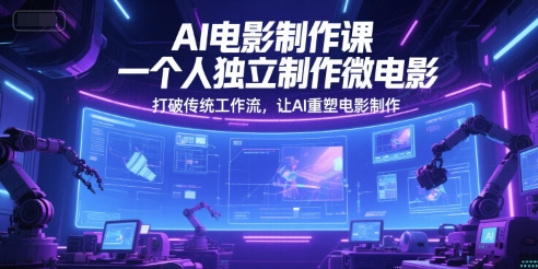 AI电影制作课，一个人独立制作微电影，打破传统工作流，让AI重塑电影制作-追梦聊项目