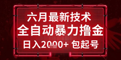 六月最新技术全自动暴力撸金，稳定日入2k+包起号，长期稳定【揭秘】-追梦聊项目