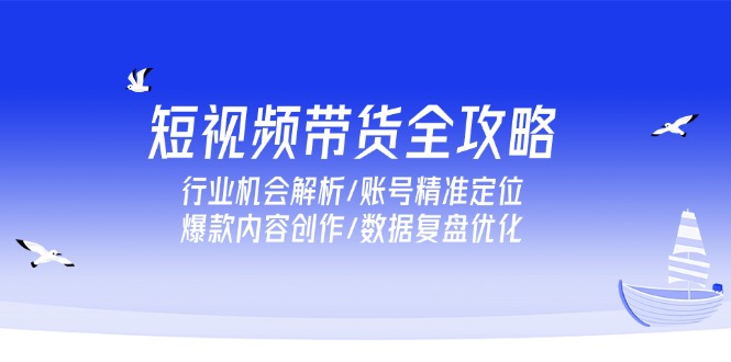 短视频带货全攻略，行业机会解析/账号精准定位/爆款内容创作/数据复盘优化-追梦聊项目