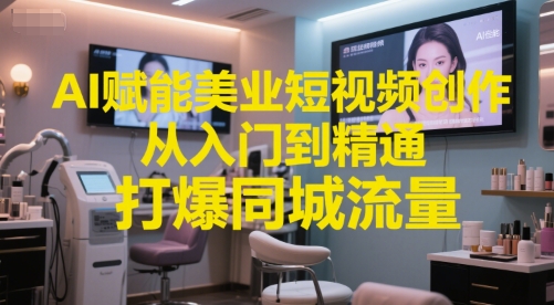 AI赋能美业短视频创作，从入门到精通，打爆同城流量，超级AI工具短视频实操落地-追梦聊项目