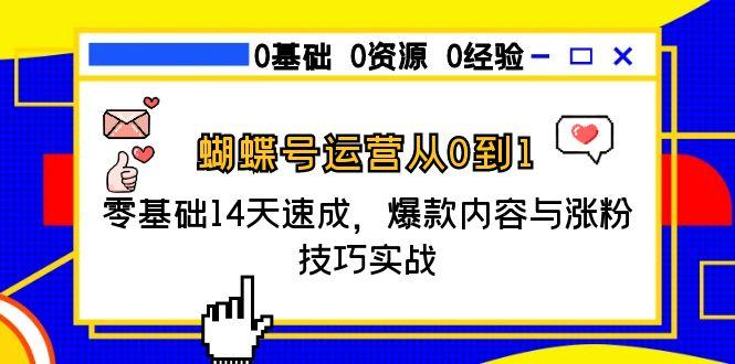 蝴蝶号运营从0到1，零基础14天速成，爆款内容与涨粉技巧实战-追梦聊项目
