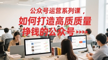 公众号运营系列课，如何打造高质量挣钱的公众号-追梦聊项目