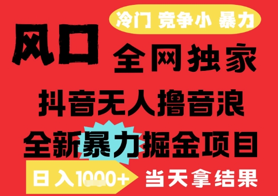 25年6月高爆抖音无人直播最新撸音浪掘金项目，解放双手小白可做，无脑日入1k+，门槛低【揭秘】-追梦聊项目