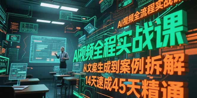 AI视频全流程实战课，从文案生成到案例拆解，14天速成45天精通-追梦聊项目