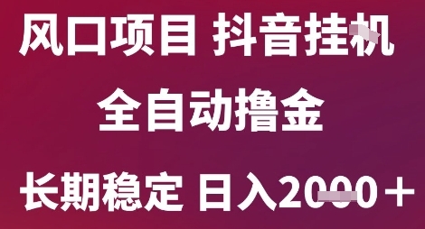 风口项目，六月最新玩法抖音无人挂G，全自动撸金，长期稳定 日入2k+【揭秘】-追梦聊项目