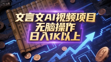 文言文AI视频项目，无脑操作，日入1K以上-追梦聊项目
