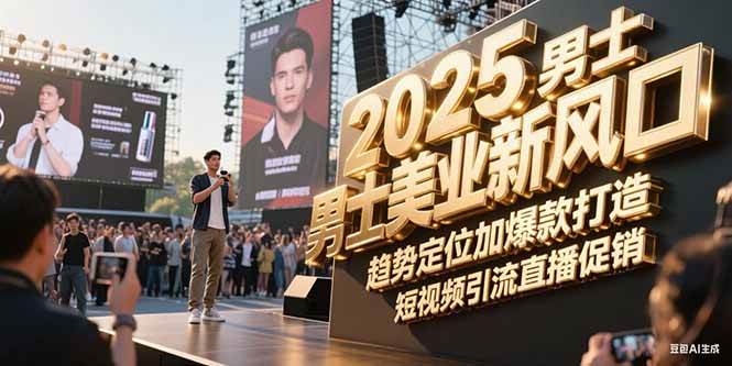 2025男士美业新风口，趋势定位加爆款打造，短视频引流直播促销-追梦聊项目