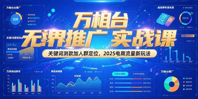 万相台无界推广实战课，关键词测款加人群定位，2025电商流量新玩法-追梦聊项目