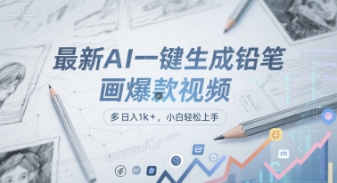 最新AI一键生成铅笔画爆款视频，多平台分发，日 入1k+，小白轻松上手【揭秘】-追梦聊项目