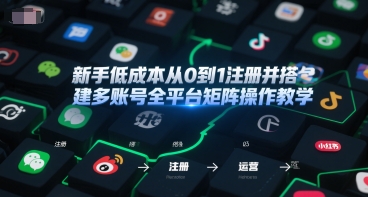 新手低成本从0到1注册并搭建多账号全平台矩阵操作教学，手机号-邮箱-IP-工具-追梦聊项目