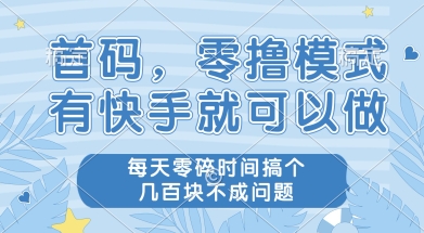 首码零撸项目，有快手就可以做，每天业务时间搞个几张不是问题【揭秘】-追梦聊项目