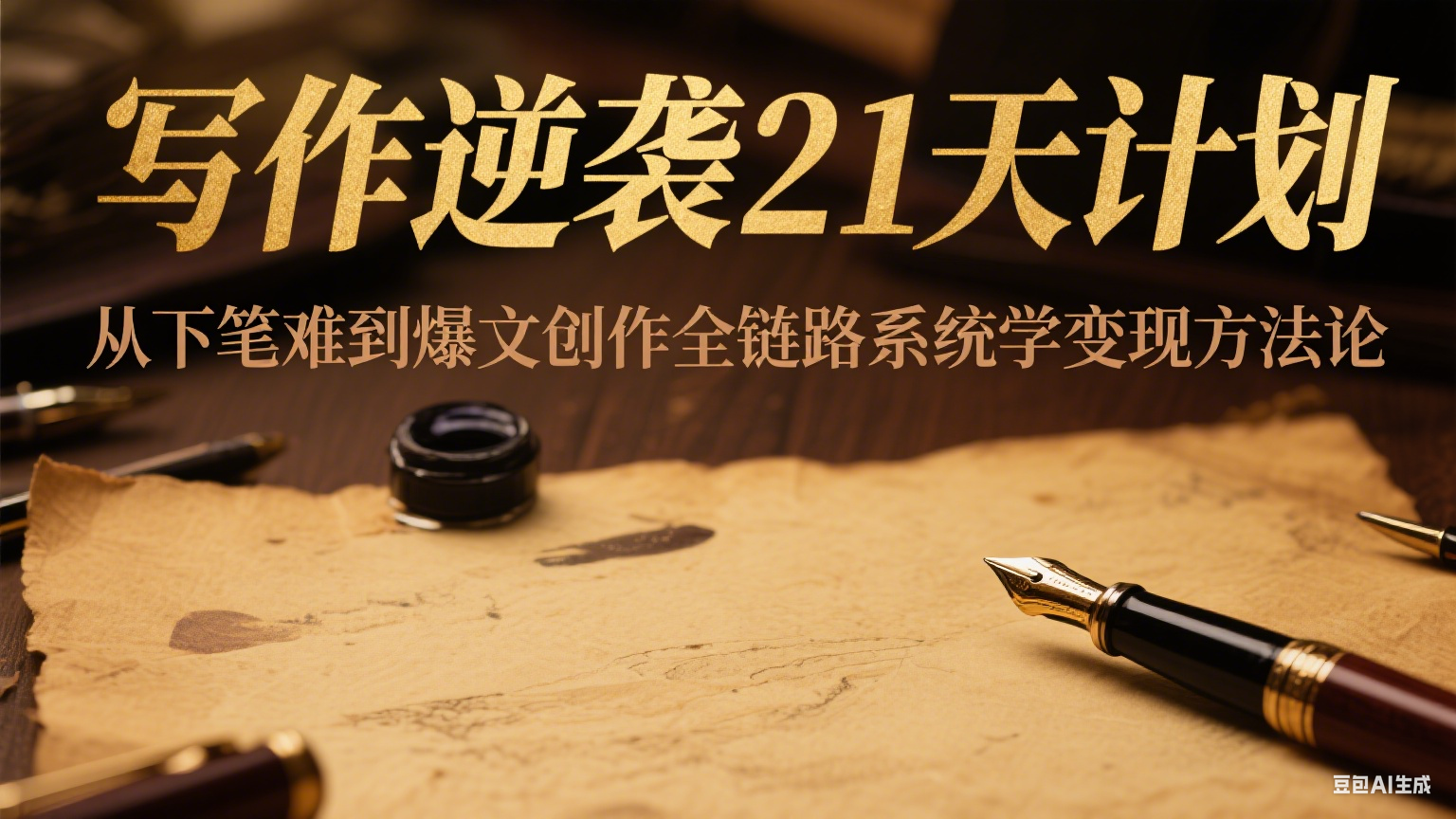 写作逆袭21天计划：从下笔难到爆文创作全链路系统学变现方法论-追梦聊项目