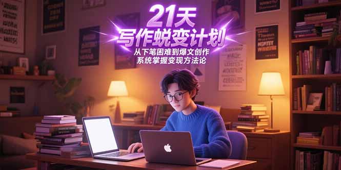 21天写作蜕变计划，从下笔困难到爆文创作，系统掌握变现方法论-追梦聊项目