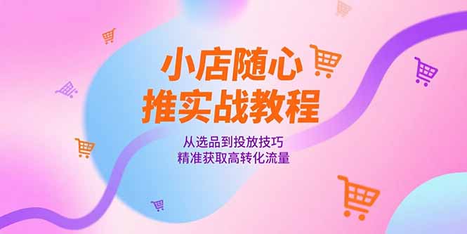 小店随心推实战教程，从选品到投放技巧，精准获取高转化流量-追梦聊项目