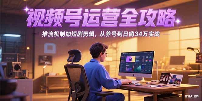 2025视频号运营全攻略，推流机制加短剧剪辑，从养号到日销34万实战-追梦聊项目