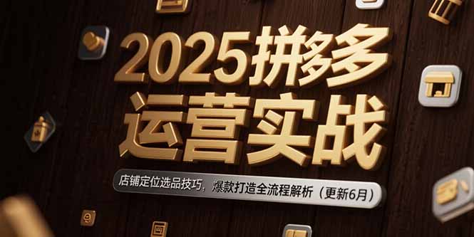 2025拼多多运营实战：店铺定位选品技巧，爆款打造全流程解析(更新6月-追梦聊项目